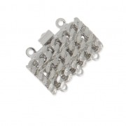 3 strands fancy clasp 20x16 mm rhodium x1|raw }}