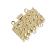 3 strands fancy clasp 20x 16 mm Gold Tone x1