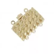 3 strands fancy clasp 20x 16 mm Gold Tone x1