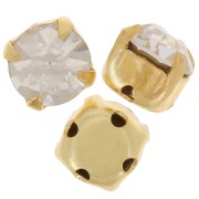 Chatons montés 7mm Gold tone Crystal  x5|raw }}