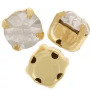 Chatons montés 7mm Gold tone Crystal  x5