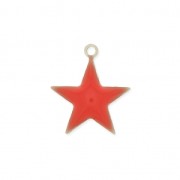 Metal and epoxy resin star charms 15 mm - Dark red x10
