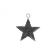 Epoxy resin metal star charm 15 mm Black x 10|raw }}