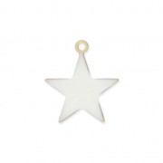 Epoxy resin metal star charm 15 mm White x 10|raw }}