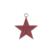 Epoxy resin metal star charm 15 mm Burgundy x 10|raw }}