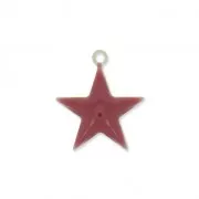 Epoxy resin metal star charm 15 mm Burgundy x 10