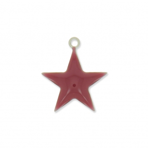 Epoxy resin metal star charm 15 mm Burgundy x 10