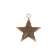 Epoxy resin metal star charm 15 mm Brown x 10|raw }}