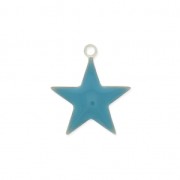 Epoxy resin metal star charm 15 mm Petrol x 10|raw }}