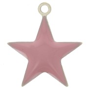 Epoxy resin metal star charm 15 mm Lilas x 10