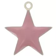 Epoxy resin metal star charm 15 mm Lilas x 10