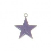 Epoxy resin metal star charm 15 mm Mauve x 10
