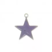 Epoxy resin metal star charm 15 mm Mauve x 10