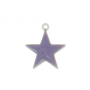 Epoxy resin metal star charm 15 mm Mauve x 10