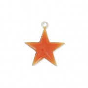 Epoxy resin metal star charm 15 mm Terracotta x 10|raw }}