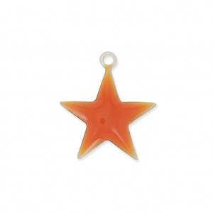 Epoxy resin metal star charm 15 mm Terracotta x 10