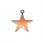 Epoxy resin metal star charm 15 mm Light Pink x 10