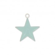 Epoxy resin metal star charm 15 mm Light teal x 10|raw }}