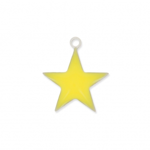 Epoxy resin metal star charm 15 mm Yellow x 10