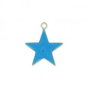 Epoxy resin metal star charm 15 mm Blue x 10|raw }}