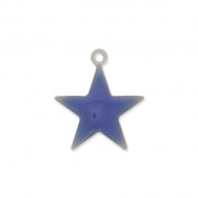Epoxy resin metal star charm 15 mm Night Blue x 10|raw }}