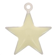 Epoxy resin metal star charm 15 mm Cream x 10