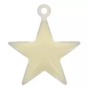 Epoxy resin metal star charm 15 mm Cream x 10