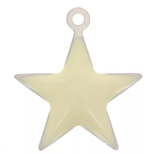 Epoxy resin metal star charm 15 mm Cream x 10