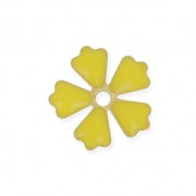 Epoxy resin metal flower 15 mm Yellow/Gold Tone x 5