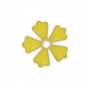 Epoxy resin metal flower 15 mm Yellow/Gold Tone x 5
