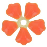 Epoxy resin metal flower 15 mm Pink Coral/Gold Tone x 5|raw }}