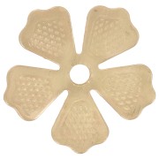 Epoxy resin metal flower 15 mm Pink Coral/Gold Tone x 5