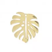 925 Sterling Silver Philodendron's leaf charm 17x15 mm Gold Tone x1