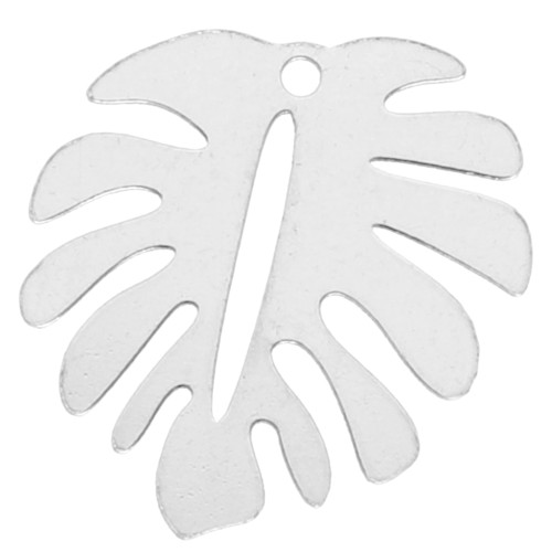 Philodendron Leaf Charm 17x15 mm - 925 Sterling Silver x1