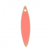 Metal and epoxy resin navettes 25x5.5 mm Pink Coral x 10|raw }}