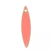 Metal and epoxy resin navettes 25x5.5 mm Pink Coral x 10