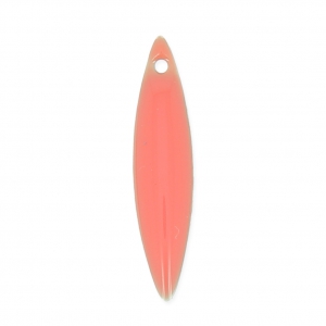Metal and epoxy resin navettes 25x5.5 mm Pink Coral x 10