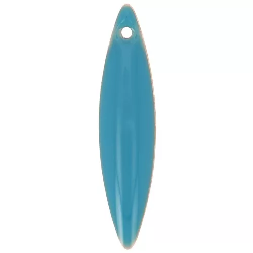 Metal and epoxy resin navettes 25x5.5 mm Blue x 10