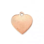 Copper charm base for enamel Powder Efcolor 16x15 mm heart x1