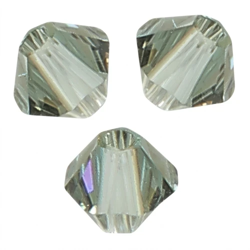 PureCrystal 5328 Crystal Bicones 4 mm Black Diamond Shimmer x50