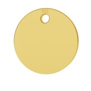 Medal charm 9 mm fine Gold plated 925 Sterling Silver x1|raw }}