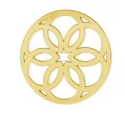 925 Sterling Silver pendant/spacer Rosace Shape Golden Tone 13 mm x1