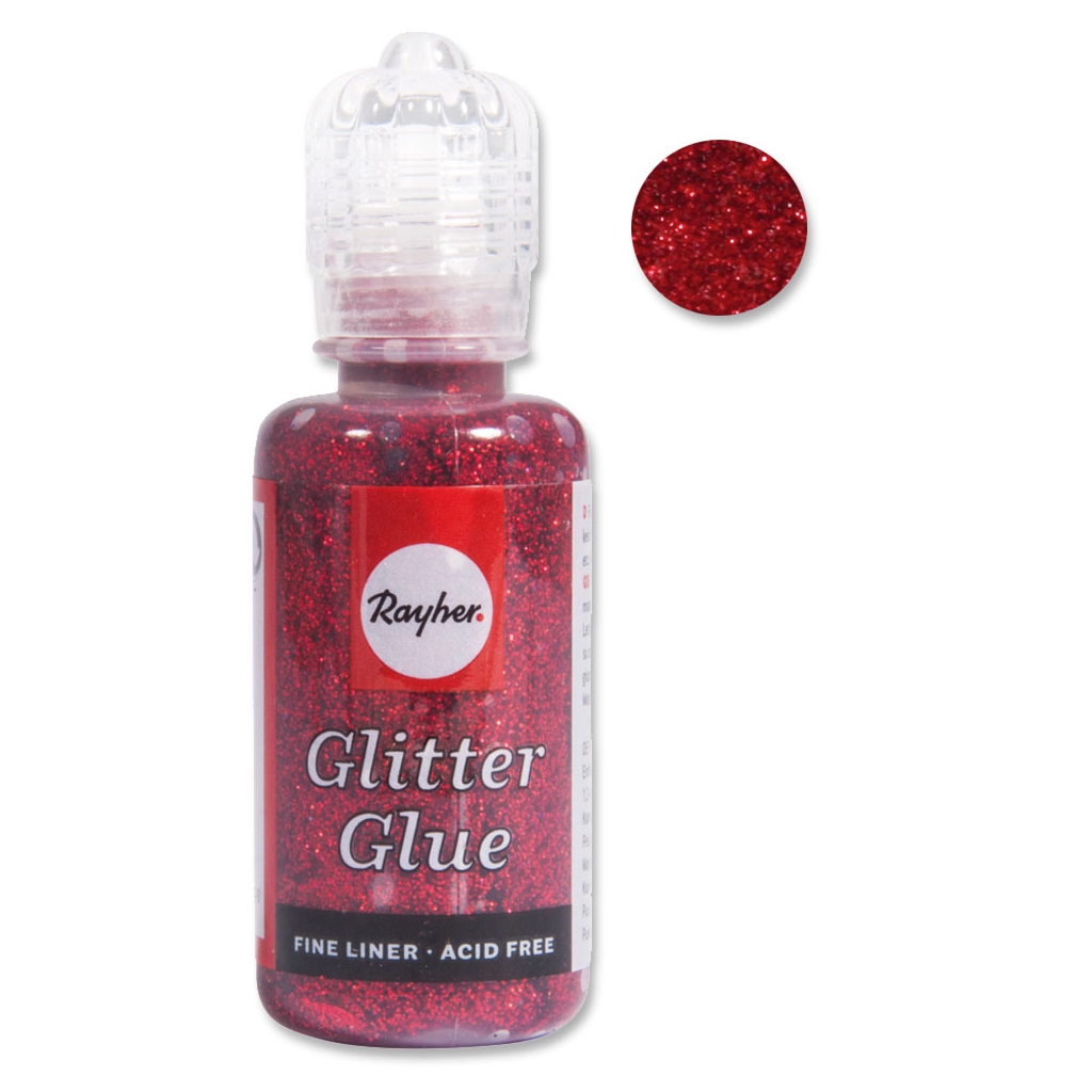 RAYHER GlitterGlue metallic for creative leisure Rouge Vif x20 ml