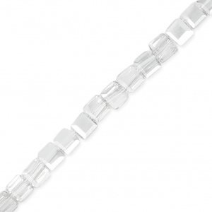 Glass cubes 3 mm Crystal Silver x25 cm