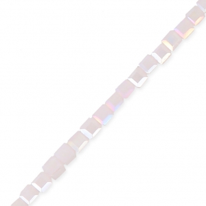 Glass cubes 2.5 mm Luster Light Rose Opal x43 cm