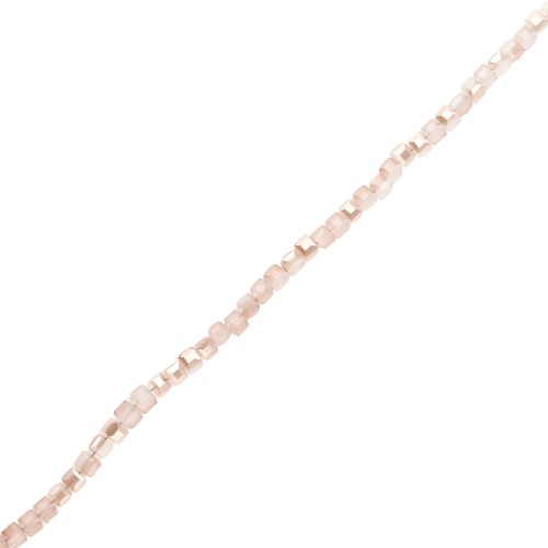 3 mm Glass Cubes - Crystal Gold Bronze Luster x 48 cm
