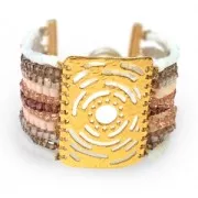 Glass cubes 2.5 mm - Crystal Gold Bronze Luster x43cm