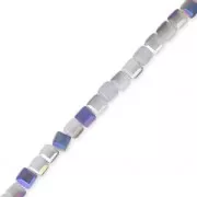 Glass cubes 2.5 mm Lavender Opal Half Purple Iris x40 cm