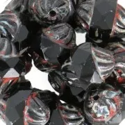 Glass Saturn Beads 11x10 mm Jet Travertin x10