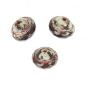 Glass Saturn Beads 8x10 mm Amethyst Travertin x10